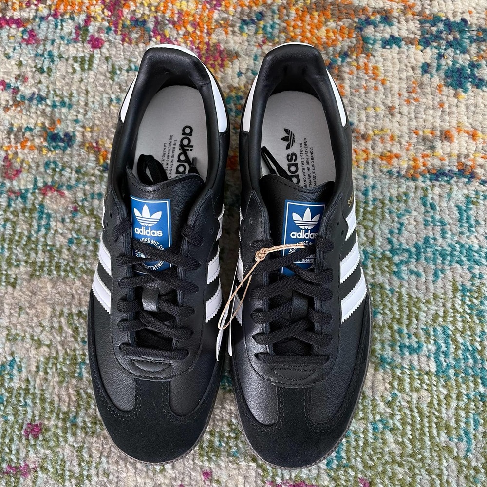 Adidas Samba OG Retro Leather Sneakers Black White Size WOMEN'S 7.5 - Picture 2 of 13